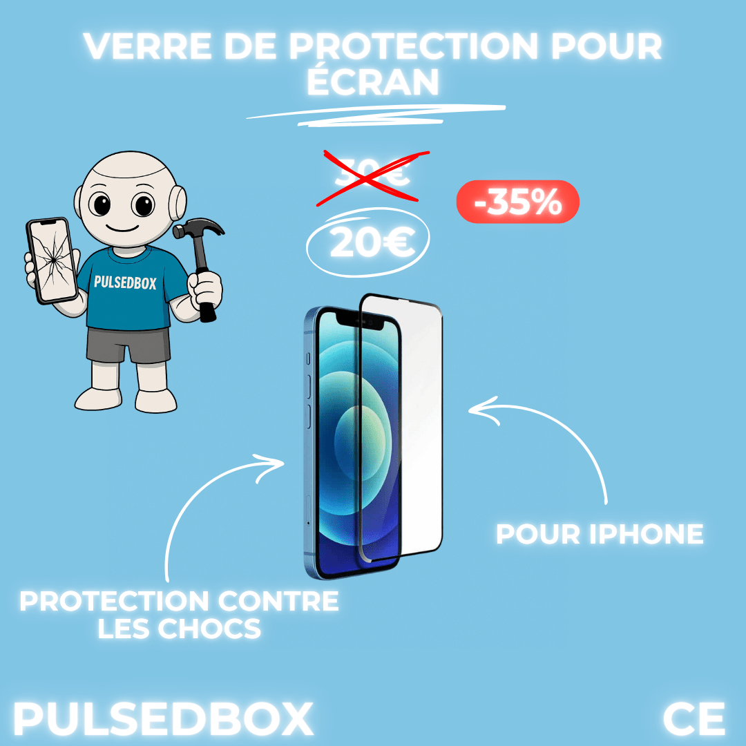 Pack complet de protection iPhone : Vitre et Coque - Pulsed Box
