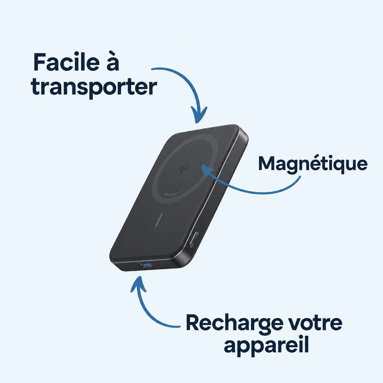 PULSEDBOX | 6 en 1 Android — Facile à transporter ; Magnétique ; Recharge votre appareil
