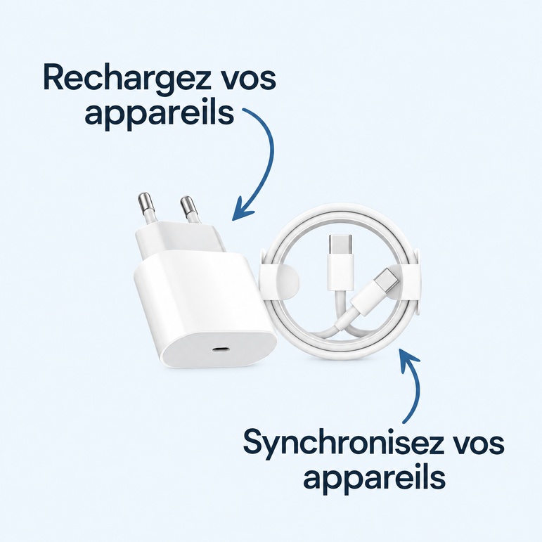 PULSEDBOX | 7 en 1 iPhone — Rechargez vos appareils ; Synchronisez vos appareils