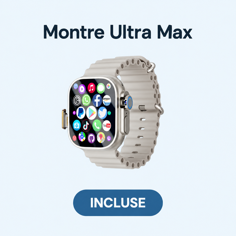 PULSEDBOX | 7 en 1 iPhone — Montre Ultra Max ; INCLUSE