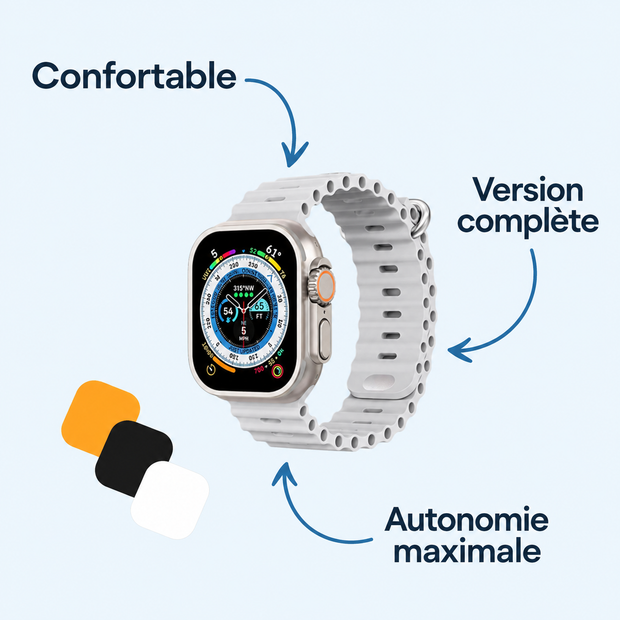 Montre Ultra Max — Confortable ; Version complète ; Autonomie maximale
